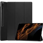 Noir- Coque Tablette SAMSUNG Galaxy Tab S8 Ultra - 14.6" SM-X900 X906 Housse avec Auto veille/réveil Mince Léger Premium PU Cuir