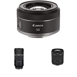Canon RF 50mm F1.8 STM Lens With RF 600mm F11 IS STM and RF 24-105mm f/4-7.1 IS STM