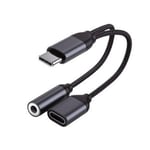 Adapter USB C to 3.5mm AUX Jack Aluminum Alloy Audio Headphone Cable for Music