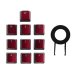 Lamdoo 10Pieces/Pack Keycaps for Corsair K70 K65 K95 G710 RGB STRAFE Mechanical Keyboard - Red