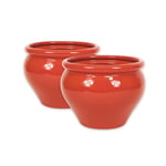 Dipped Hand Painted Set of 2 Outdoor Garden Patio Bola Plant Pots (D) 25cm