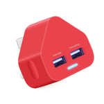 usb plug UK 3 Pin Plug USB Mains Charger Adapter, Dual 2AMP 2000mAh Fast Speed Universal Travel USB Wall Charger 