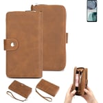 Wallet + Protective case for Motorola Moto G62 5G cover brown