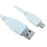 Long A Male to MICRO USB 2.0 Charge Cable Phone Charger Lead Data PS4 White 5m