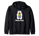 Mama Bear Rainbow Pride Gay Flag LGBT Mom Ally Women Gift Zip Hoodie