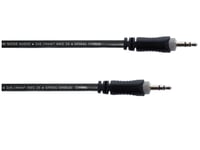Cordial 14828 Jack Audio Connection Cable [1X Jack 3,5 Mm - 1X Jack 3,5 Mm] 1 M Svart Pvc-Mantel, Tvinnad