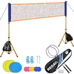 Komplett set för badminton och frisbee (inkl monteringsvikter för nätet)
