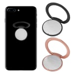 COCOCITY 2 Pcs Phone Ring Stand Holder 360 Adjustable Mobile Phone Loop Universal Cell Phone Finger Holder Grip Ring Stand for All Smartphones Self-adhesive (black/rose gold)