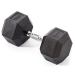 York Fitness 22.5kg Rubber Hex Dumbbell