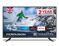 Ferguson F4320RTS4K 43 inch Smart 4K Ultra HD LED TV with streaming apps and catch up TV built-in | Made in the UK