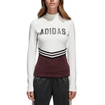 adidas Adibreak T-Shirt à Manches Longues Femme, Blanc/Marron, FR : XXS (Taille Fabricant : 28)