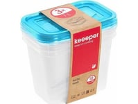 Keeeper Frischhaltedose "Fredo Fresh", 1,0 Liter, Eckig Unterteil: Transparent, Deckel: Blau, Deckel Mit Ecklasche, - 1 Stück (3067463200000)