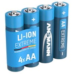 ANSMANN AA Batteries [Pack of 4] Long Lasting High Capacity Disposable AA Type 1.5V Extreme Lithium Battery For Flashlight, Alarm & Wall Clocks, Toys, Remote Controls