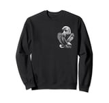 Cool Eagle in Flight and Proud Pose Portrait on Chest Sweatshirt