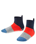 FALKE Unisex Kids Colour Block K HP Cotton Grips On Sole 1 Pair Grip socks, Blue (Navy Blue Melange 6490), 12-2.5