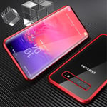 Samsung Galaxy S10 360° Magnetisk Deksel med Glassbakside &amp; Forside - Rød