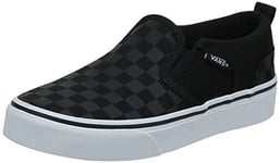 Vans Mixte Enfant Asher Shoes, Noir Checker Black Black, 36 EU