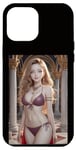 iPhone 14 Plus Curvy Smile Girl, Golden Hair, Wearing Bikini, In Palace Case