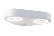 Paulmann 94868 LED outdoor wall luminaire Silma motion sensor dual light emission IP44 280x176mm 3000K 2x5.5W / 2x0.7W 2x600lm 230V white