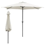 3.5m Parasol de marché de avec manivelle Alu UV40+ Parasol d'extérieur Patio Garden Umbrella,Beige - Beige - Hengda