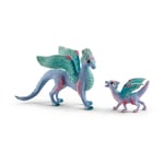SCHLEICH Bayala Blossom Dragon Mother and Baby Toy Figures  | New