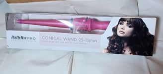 NEW BaByliss Pro Pink Ceramic Conical Wand  - 25-13mm