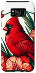 Coque pour Galaxy S8+ Motif floral cardinal rouge du Nord