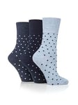 Heat Holders 3 Pair Ladies Gentle Grip Socks - Digital Dots Dots - Multi, Multi, Women