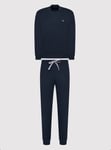 Emporio Armani Pyjama Set Navy Mens Size XL Cotton Logo Long Sleeve New RRP £110