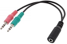 Headphone og mic headset til pc adapter kabel.
