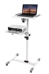 Portable Adjustable Laptop Floor Stand,Projector Presentation Trolley Stand,Rolling Height Adjustable Projector and Laptop Cart,Ergonomic Presentation Trolley