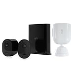 Arlo Pro3 Smart Home Security Camera CCTV system and Securty Mount bundle, 2 Camera kit, black