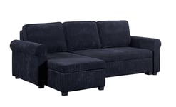 Argos Home Addie Reversible Corner Velvet Sofa Bed -Charcoal