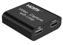 PremiumCord HDMI Capture/Grabber pour enregistrer des signaux vidéo/Audio sur Un Ordinateur, résolution 4K @ 30 Hz, HD Complet @ 30 Hz, Plug-and-Play, Sortie HDMI