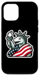 iPhone 13 Dino Statue Of Liberty 4th Of July American flgs Case