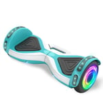 QINGMM Hoverboard,Two Wheel Self Balancing Car with LED Flash Lights And Bluetooth Speaker,Smartphone Control Electric Scooters,for Kids Adult,Blue