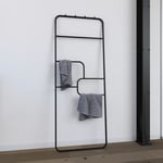 Aurlane - Porte serviette - 176x60x1.6 cm - Metal - noir mat - support - type atelier - puzzle dark design