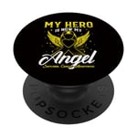 My Hero Is Now My Angel Sarcoma Cancer Awareness PopSockets PopGrip Interchangeable