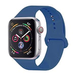 Style Design Bracelet en Silicone pour Apple Watch, Bleu foncé, M/L, 40/42mm
