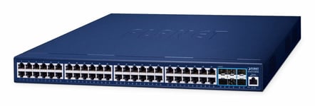 PLANET GS-6311-48T6X Layer 3 48-Port 10/100/1000T + 6-Port 10G SFP+ Managed Ethernet Switch (hardware-based Layer 3 RIPv1/v2, OSPFv2 dynamic routing, supports ERPS Ring) (GS-6311-48T6X) Håndtert L3 Gigabit Ethernet (10/100/1000) Blå