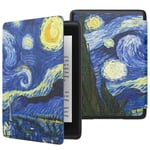 MoKo Case Fits 6" Kindle Paperwhite (10th Generation, 2018 Releases), Thinnest Lightest Smart Shell Cover with Auto Wake/Sleep for Amazon Kindle Paperwhite 2018 E-reader - Starry Night Blue