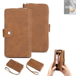 2in1 protection case for Realme 11 Pro wallet brown cover pouch