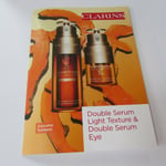 CLARINS Double Serum Light Texture & Double Serum Eye Samples 2 X 0.9ML Each.