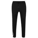 DKNY Men's Lounge Pants, Designer Loungewear with Drawstring Waist, Side Stripe Jogger – Black Sleepwear, M