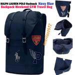 RALPH LAUREN POLO Rucksack Navy Blue Backpack Weekend GYM Travel Bag