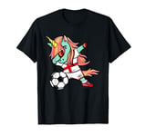 Dabbing Unicorn England Football English Flag Soccer Lovers T-Shirt