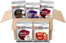 Variety Box Costa, Kenco, Cadbury & L'OR Coffee Pods (Pack of 5, Total 56 Coffee
