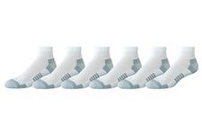 Amazon Essentials Men's Performance Cotton Cushioned Athletic Ankle Socks, 6 Pairs, White, 11-13