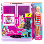 Klesskap og dukke Barbie