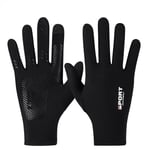 Sport Touch Screen Handskar - Svart Tunn Fleece, Full Finger L